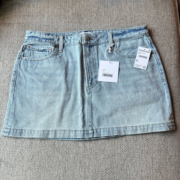 Pistola Daisy Low Slung Mini Skirt Denim Nimes Wash Size 31 NWT - Picture 2 of 10